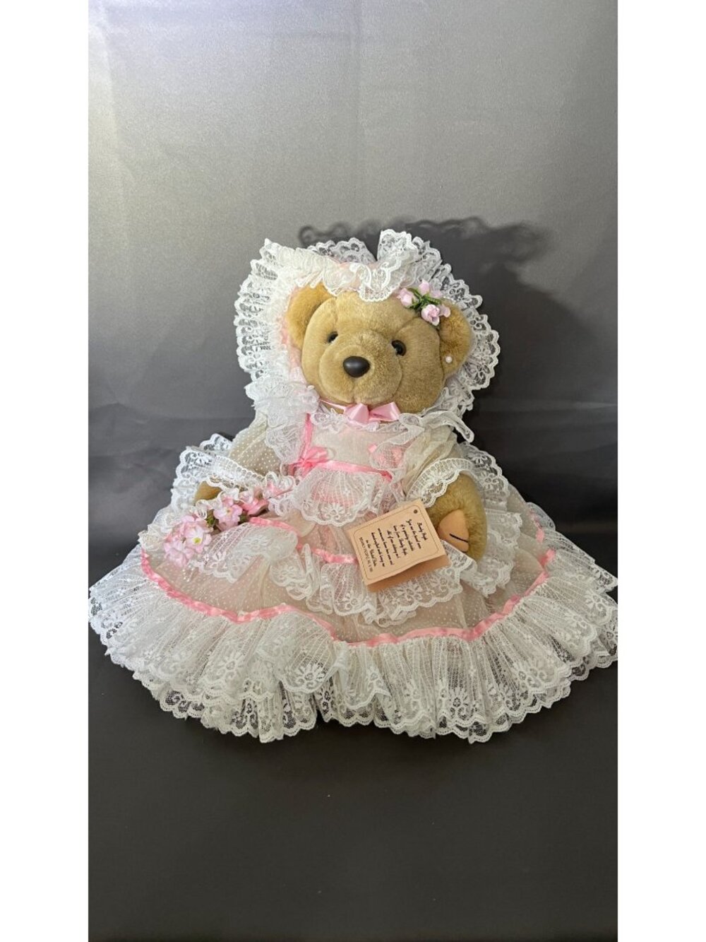 Bearly People Southern Belles Sugar Magnolia Collectible Bear In Lace & Pink Dre